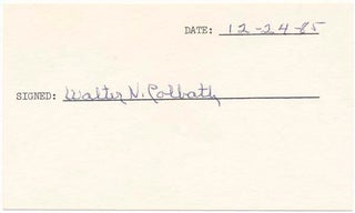 Item #19367 Signature. Walter N. COLBATH, ?-1986
