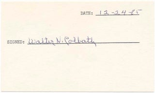 Item #19367 Signature. Walter N. COLBATH