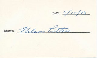 Item #19408 Signature. Nelson POTTER