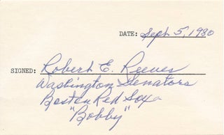 Item #19707 Signature and Credentials. Robert E. "Gunner" REEVES