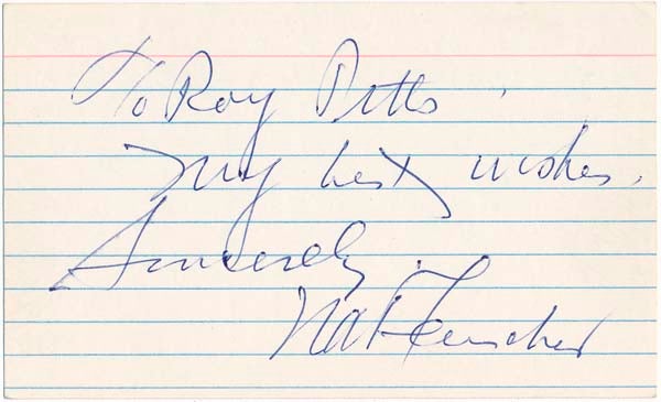 Item #19822 Signature and Inscription. Nat FLEISCHER.