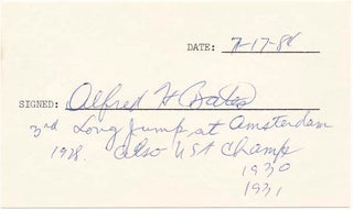 Item #19826 Signature and Inscription. Alfred H. BATES