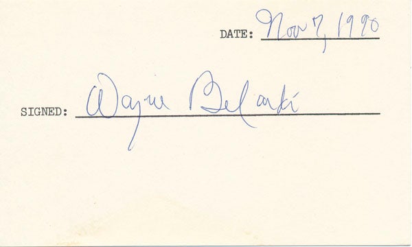 Item #19839 Signature. Wayne "Footsie" BELARDI.