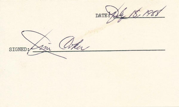 COKER, Jim (1936-91) - Signature