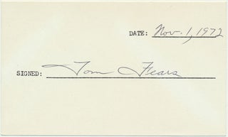 Item #19846 Signature. Tom FEARS