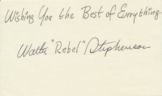Item #19851 Signature and Inscription. Walter "Rebel" STEPHENSON, or "Tarzan"