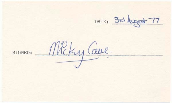 CAVE, Micky (1949-84) - Signature