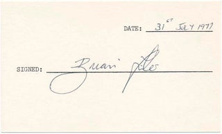 Item #19897 Signature. Brian TILER, ?-1990