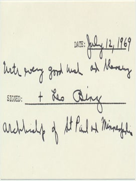 Item #19906 Signature and inscription. Leo BINZ