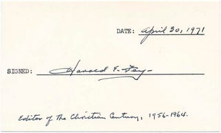 Item #19910 Signature. Harold E. FEY