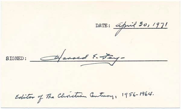 Item #19910 Signature. Harold E. FEY.