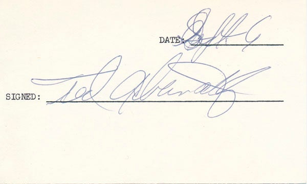 Item #20005 Signature. Ted ABERNATHY.