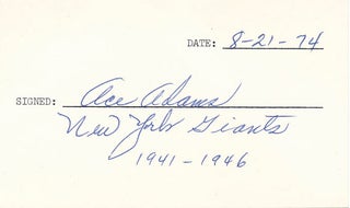 Item #20006 Signature. Ace ADAMS