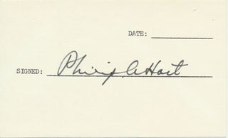 Item #20097 Signature. Philip A. HART