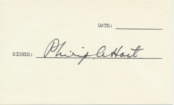 Item #20097 Signature. Philip A. HART.