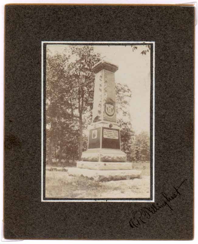 Item #20336 Chickamauga Monument Photograph. A. R. 21st WISCONSIN INFANTRY -- CIVIL WAR -- TILLINGHAST.