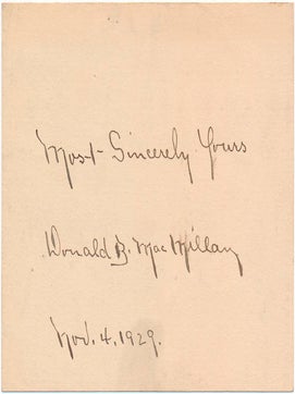 Item #20917 Signature and Salutation. Donald MacMILLAN