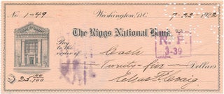 Item #20953 Partly-printed Autograph Document Signed. Charles F. CRAIG