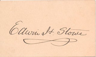 Item #20955 Signature. Edwin H. STOWE