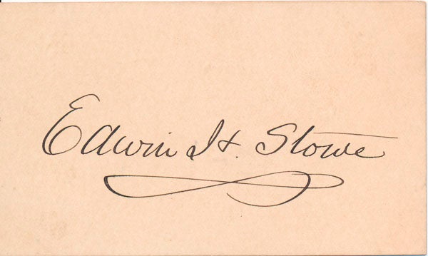 Item #20955 Signature. Edwin H. STOWE.