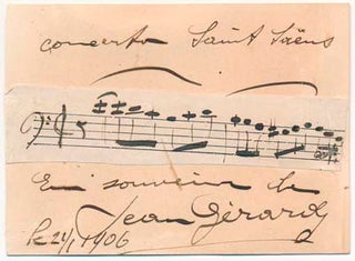 Item #20961 Autograph Musical Quotation Signed. Jean GERARDY