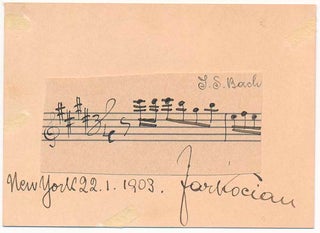 Item #20962 Autograph Musical Quotation Signed. Jaroslav KOCIAN