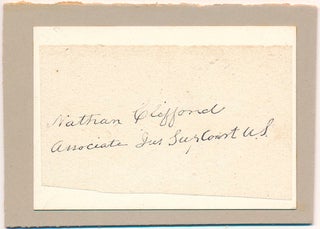 Item #20968 Signature. Nathan CLIFFORD