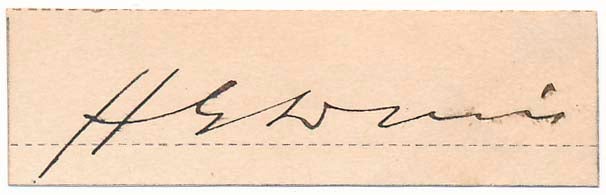 Item #20978 Signature. Henry E. DAVIES.