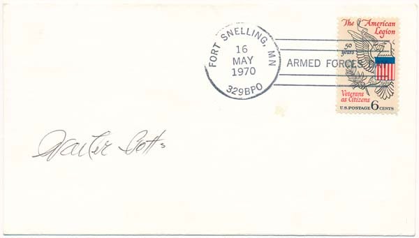 Item #21248 Signed Postal Cover. Walter BOTTS.