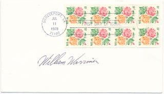 Item #21258 Signed First Day Cover. William WARRINER