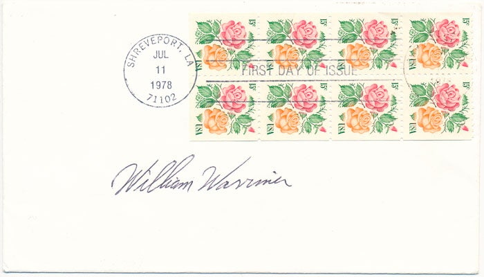 Item #21258 Signed First Day Cover. William WARRINER.