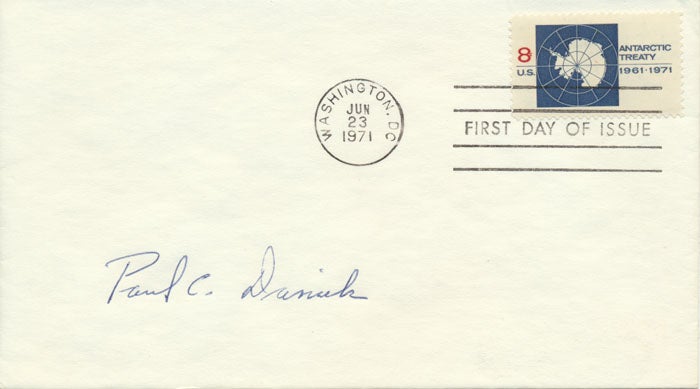 Item #21393 Signed First Day Cover. Paul C. DANIELS.