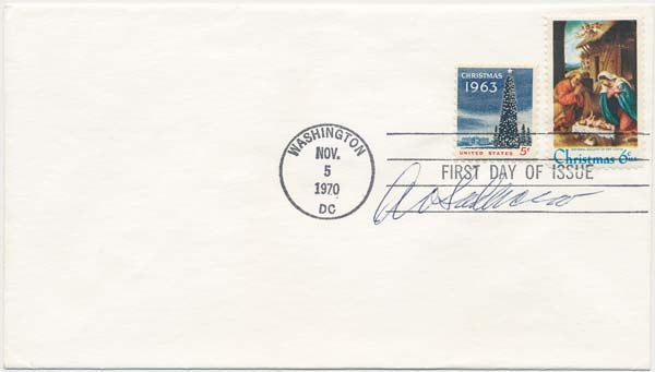 Item #21429 Signed First Day Cover. Albert V. SADACCA, 1902-?