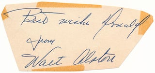 Item #21561 Signature and Inscription. Walter ALSTON