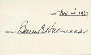 Item #21848 Signature. Bourke B. HICKENLOOPER