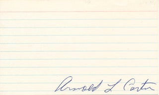 Item #21934 Signature. Arnold L. CARTER