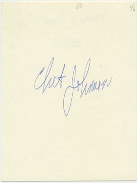 Item #21940 Signature. Chester L. "Chet" JOHNSON