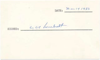 Item #21971 Signature. Charles C. HORNBOSTEL