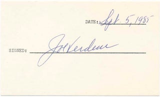 Item #21977 Signature. Joseph T. VERDEUR