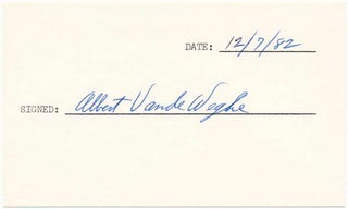 Item #21979 Signature. Albert VANDE WEGHE