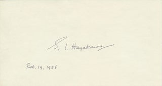 Item #21988 Signature. S. I. HAYAKAWA
