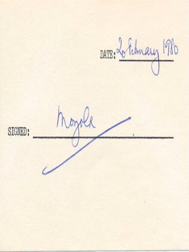 Item #21999 Signature. James D. CHICHESTER-CLARK, Lord Moyola of Castledawson