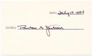 Item #22001 Signature. Burton A. JASTRAM