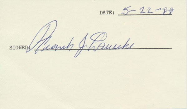Item #22002 Signature. Frank J. LAUSCHE.