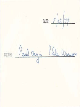 Item #22032 Signature. Paul ARIZIN