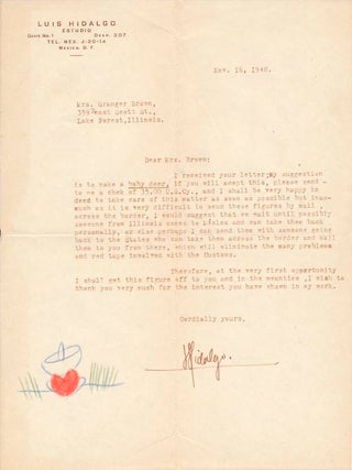 Item #22102 Typed Letter Signed. Luis HIDALGO
