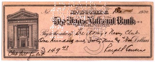 Item #22250 Partly-Printed Autograph Document Signed. Ralph B. COUSINS