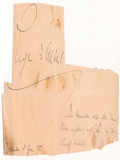 Item #22376 Autograph Quotation Signed. Eugen dí ALBERT