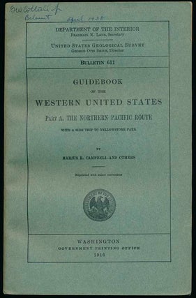 Item #22415 Guidebook of the Western United States: Part A. The Northern Pacific Route with a...