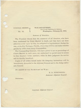 Item #22503 General Orders, No. 76. GENERAL ORDERS -- CIVIL WAR